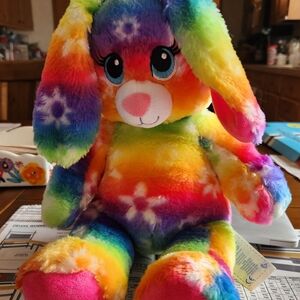 Build-A-Bear Rainbow Tie-Dye Bunny Plush - Multicolor